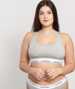 Calvin Klein Unlined Bralette Plus Size C/O melange šedé XL