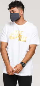 Nike M NSW SS Tee Preheat bílé / zlaté XL