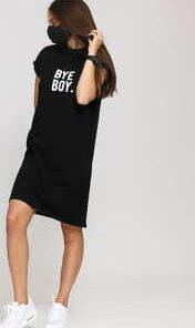 Urban Classics Ladies Bye Boy Extended Shoulder Dress černé XL